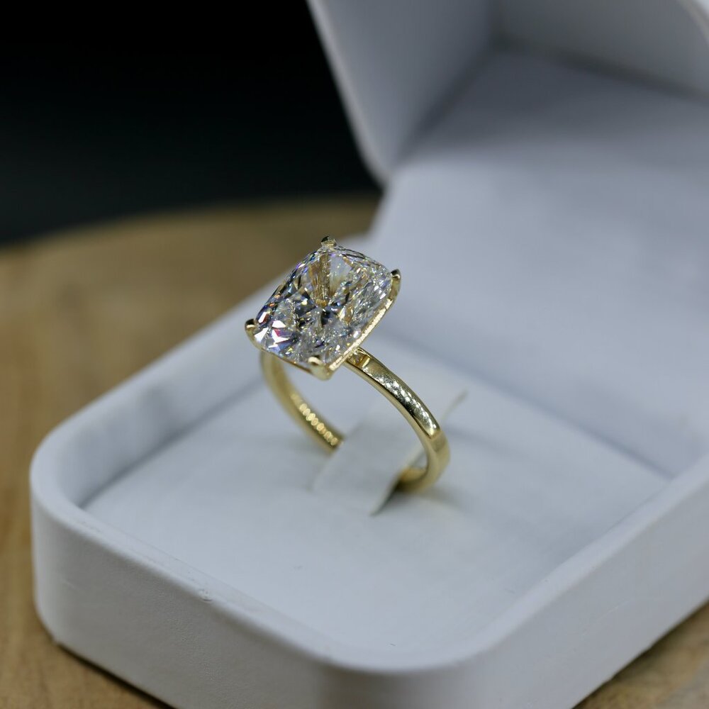 6.00 Carat Cushion Lab Grown Certified Diamond Ring